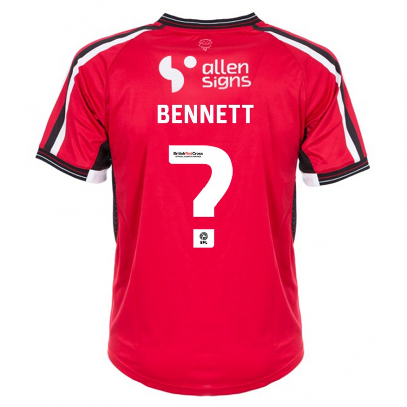 Kandiny Niño Camiseta Hugo Bennett #0 Rojo 1ª Equipación 2023/24 La Camisa Chile