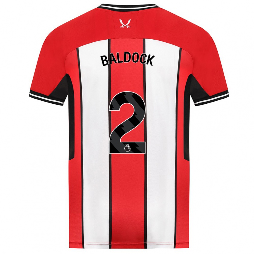 Kandiny Niño Camiseta George Baldock #2 Rojo 1ª Equipación 2023/24 La Camisa Chile