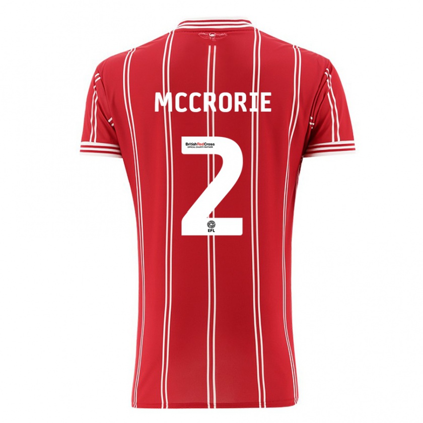 Kandiny Niño Camiseta Ross Mccrorie #2 Rojo 1ª Equipación 2023/24 La Camisa Chile