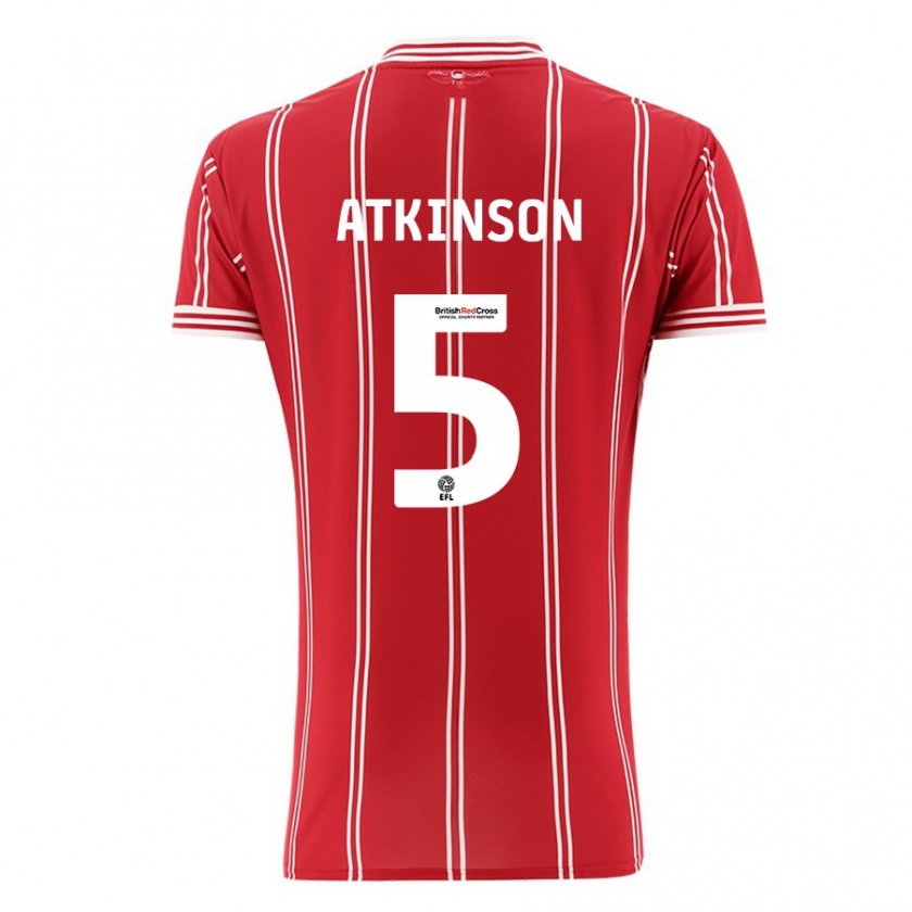 Kandiny Niño Camiseta Rob Atkinson #5 Rojo 1ª Equipación 2023/24 La Camisa Chile