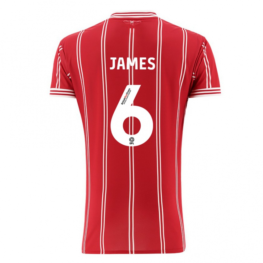 Kandiny Niño Camiseta Matty James #6 Rojo 1ª Equipación 2023/24 La Camisa Chile