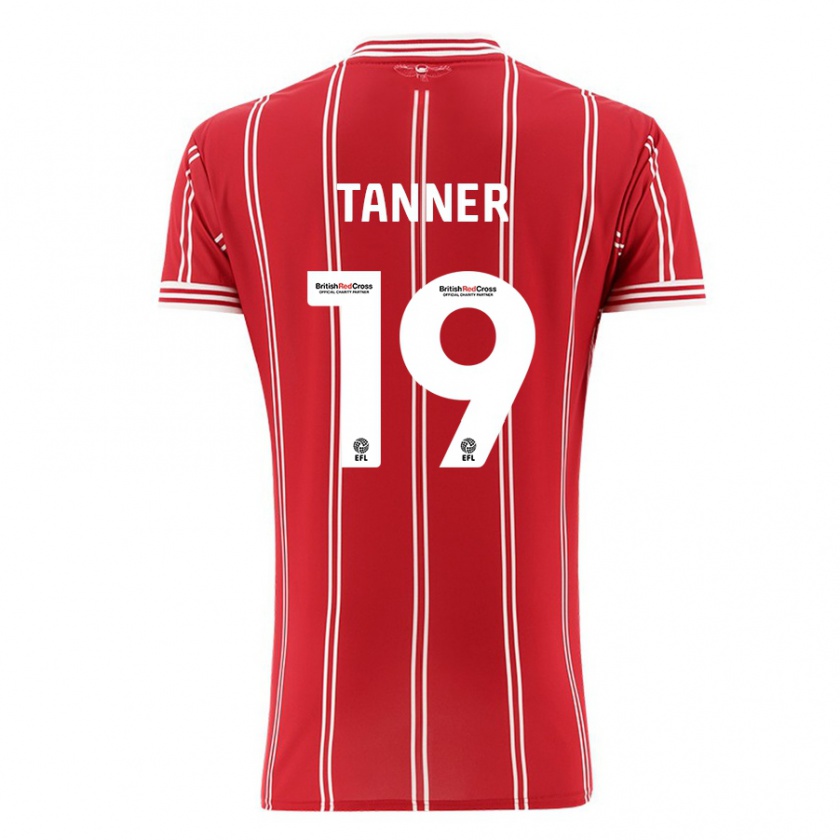 Kandiny Niño Camiseta George Tanner #19 Rojo 1ª Equipación 2023/24 La Camisa Chile