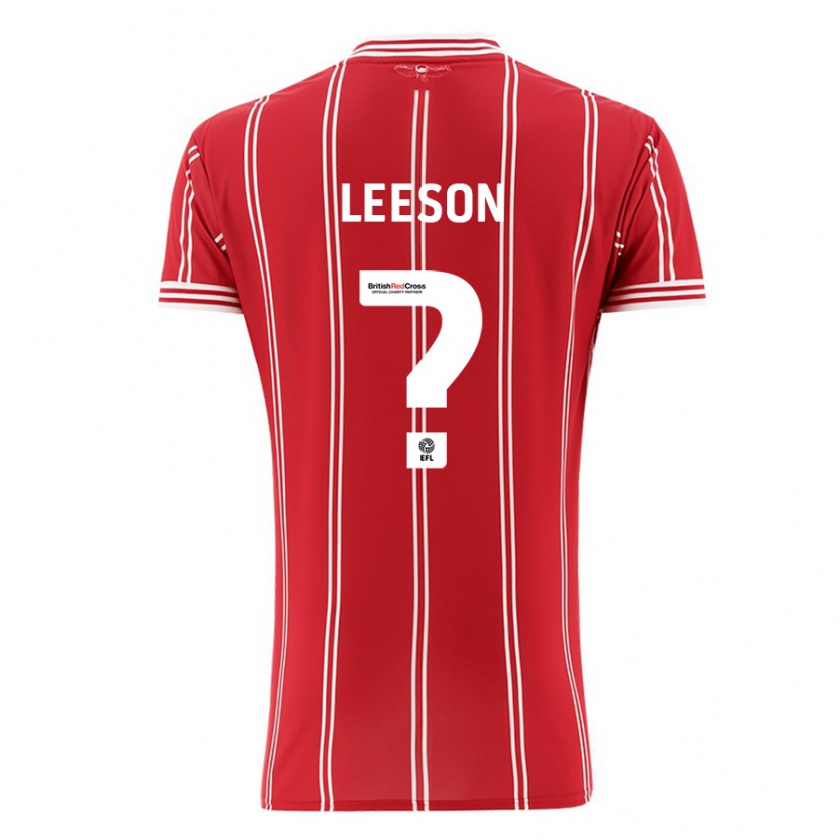 Kandiny Niño Camiseta Harry Leeson #0 Rojo 1ª Equipación 2023/24 La Camisa Chile