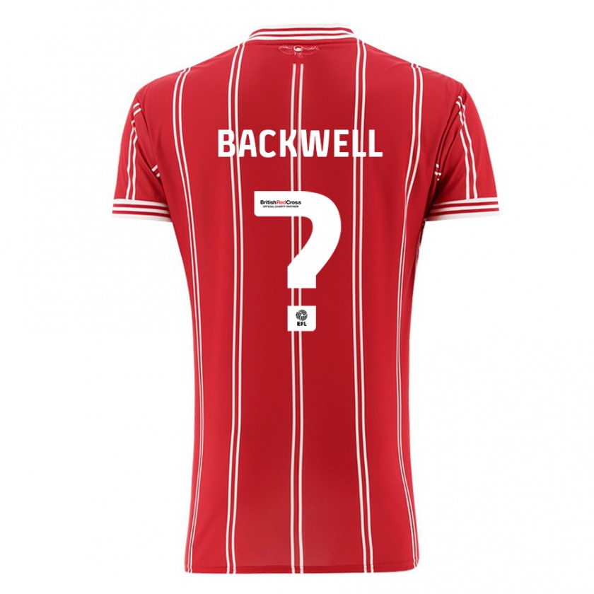 Kandiny Niño Camiseta Tommy Backwell #0 Rojo 1ª Equipación 2023/24 La Camisa Chile