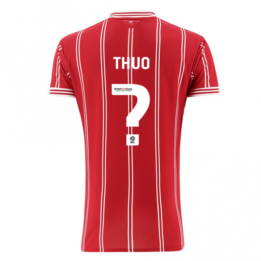 Kandiny Niño Camiseta Mark Thuo #0 Rojo 1ª Equipación 2023/24 La Camisa Chile