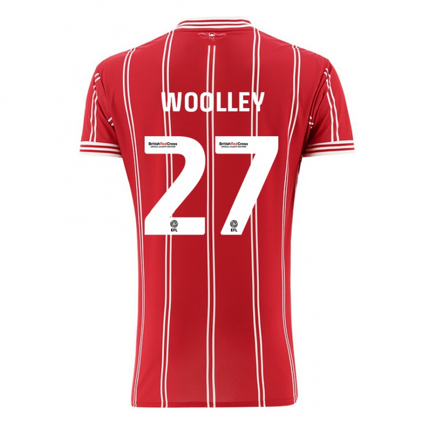 Kandiny Niño Camiseta Jesse Woolley #27 Rojo 1ª Equipación 2023/24 La Camisa Chile