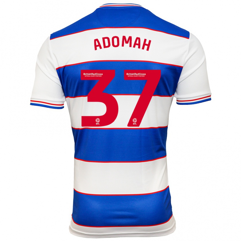 Kandiny Niño Camiseta Albert Adomah #37 Blanco Azul 1ª Equipación 2023/24 La Camisa Chile