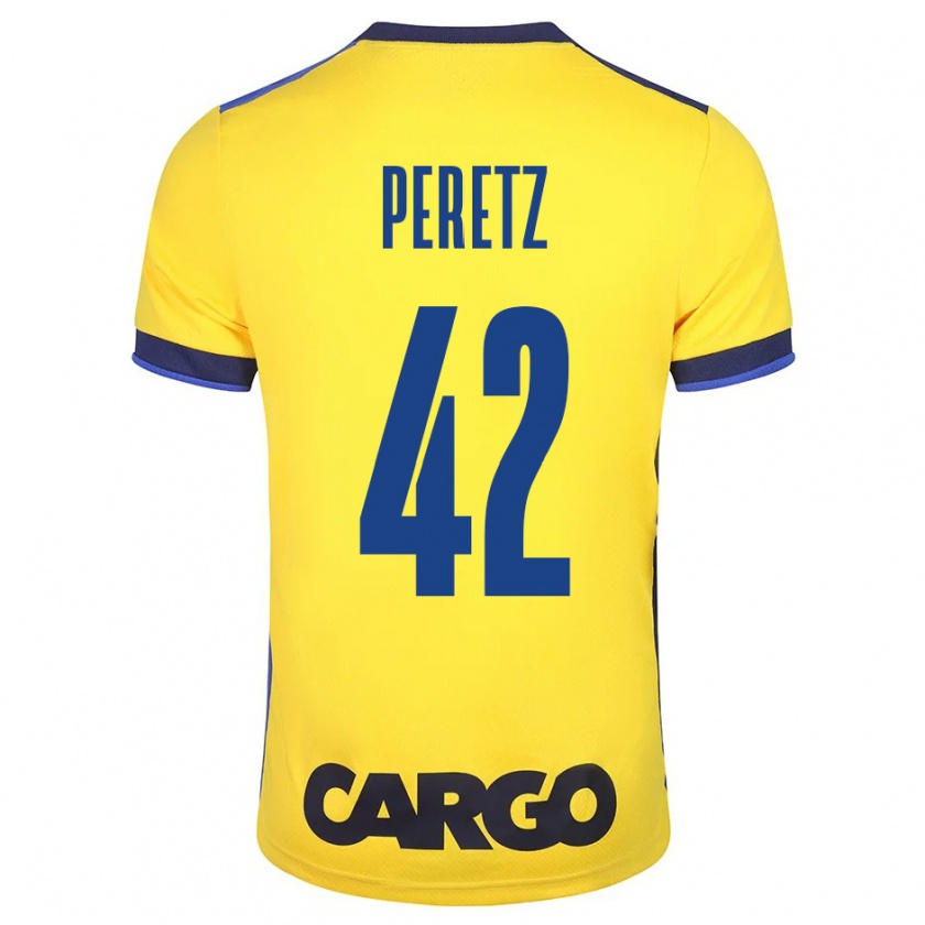 Kandiny Niño Camiseta Dor Peretz #42 Amarillo 1ª Equipación 2023/24 La Camisa Chile