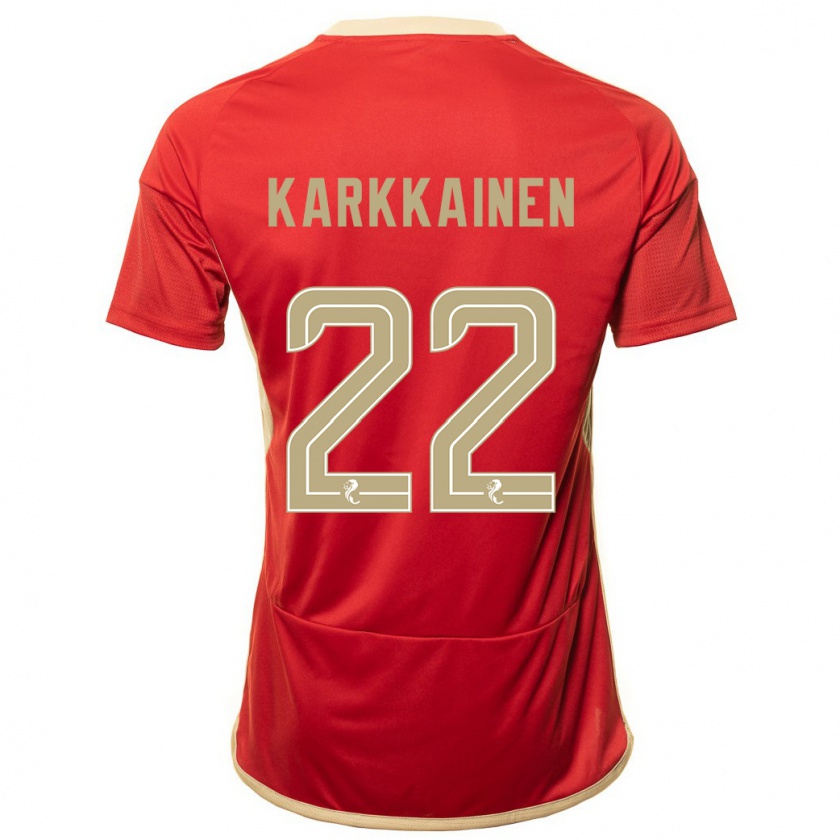 Kandiny Niño Camiseta Elena Kärkkäinen #22 Rojo 1ª Equipación 2023/24 La Camisa Chile