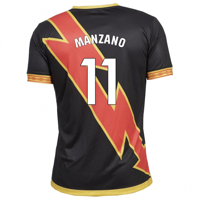 Kandiny Niño Camiseta Sergio Manzano #11 Negro 2ª Equipación 2023/24 La Camisa Chile