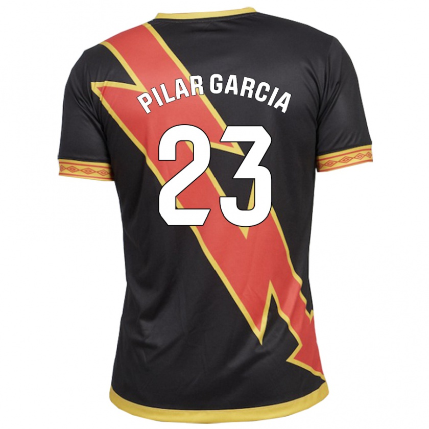 Kandiny Niño Camiseta María Pilar García Villalba #23 Negro 2ª Equipación 2023/24 La Camisa Chile