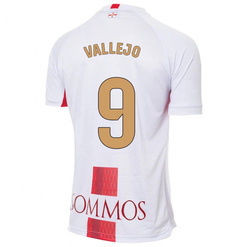 Kandiny Niño Camiseta Hugo Vallejo #9 Blanco 2ª Equipación 2023/24 La Camisa Chile