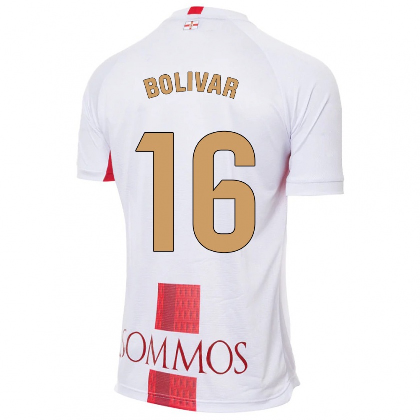 Kandiny Niño Camiseta Jovanny Bolívar #16 Blanco 2ª Equipación 2023/24 La Camisa Chile