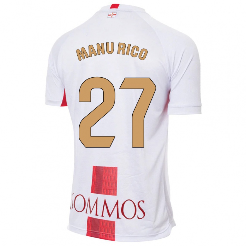 Kandiny Niño Camiseta Manu Rico #27 Blanco 2ª Equipación 2023/24 La Camisa Chile