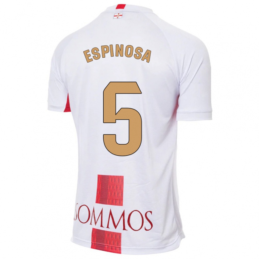 Kandiny Niño Camiseta Diego Espinosa #5 Blanco 2ª Equipación 2023/24 La Camisa Chile