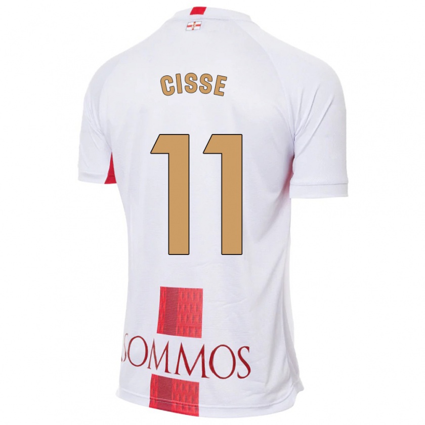 Kandiny Niño Camiseta Bakary Cissé #11 Blanco 2ª Equipación 2023/24 La Camisa Chile