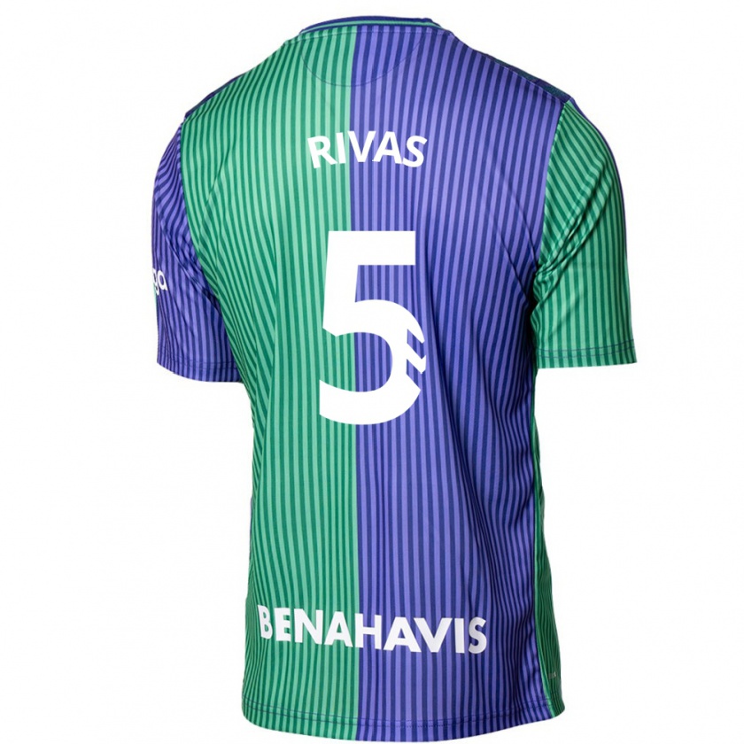 Kandiny Niño Camiseta Juande Rivas #5 Verde Azul 2ª Equipación 2023/24 La Camisa Chile