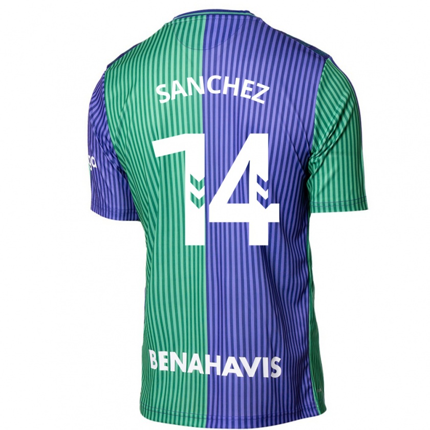 Kandiny Niño Camiseta Rubén Sánchez #14 Verde Azul 2ª Equipación 2023/24 La Camisa Chile