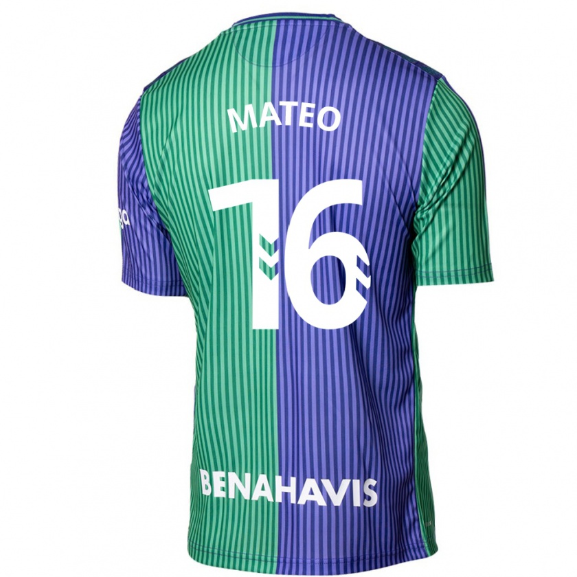 Kandiny Niño Camiseta Ángel Mateo #16 Verde Azul 2ª Equipación 2023/24 La Camisa Chile