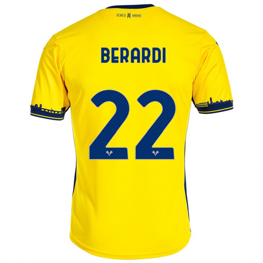 Kandiny Niño Camiseta Alessandro Berardi #22 Amarillo 2ª Equipación 2023/24 La Camisa Chile