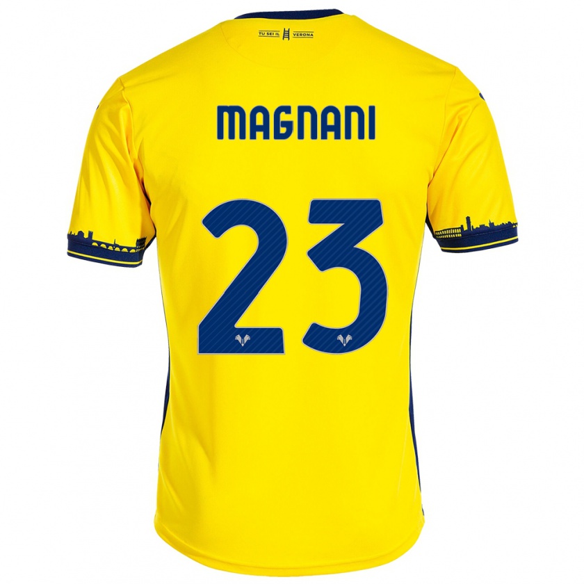 Kandiny Niño Camiseta Giangiacomo Magnani #23 Amarillo 2ª Equipación 2023/24 La Camisa Chile