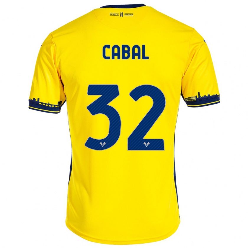 Kandiny Niño Camiseta Juan Cabal #32 Amarillo 2ª Equipación 2023/24 La Camisa Chile