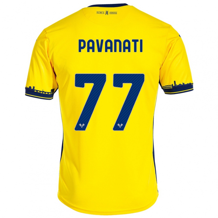 Kandiny Niño Camiseta Alessandro Pavanati #77 Amarillo 2ª Equipación 2023/24 La Camisa Chile