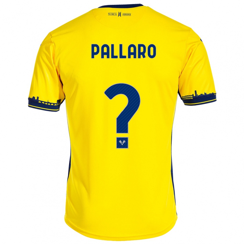 Kandiny Niño Camiseta Alessandro Pallaro #0 Amarillo 2ª Equipación 2023/24 La Camisa Chile