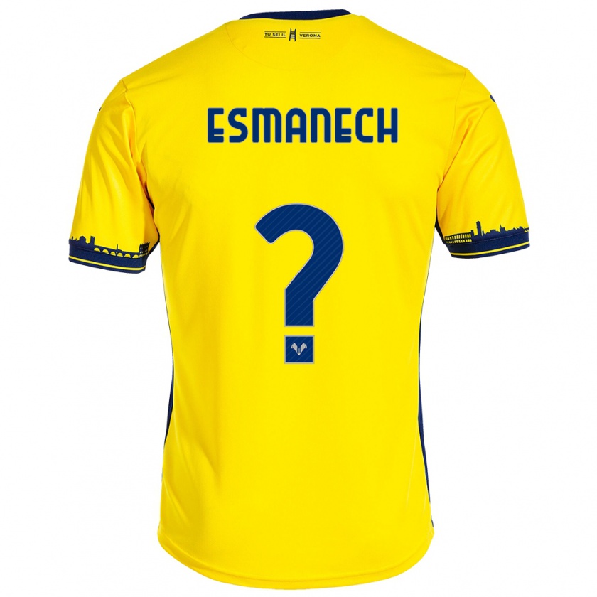 Kandiny Niño Camiseta Inigo Esmanech #0 Amarillo 2ª Equipación 2023/24 La Camisa Chile