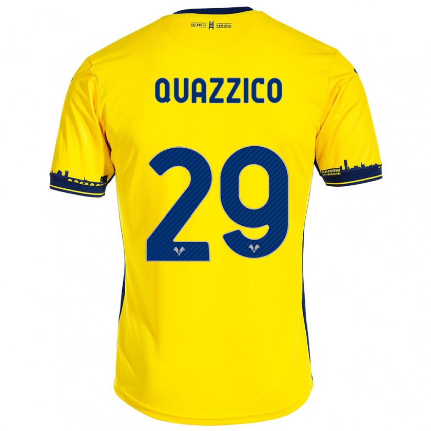 Kandiny Niño Camiseta Francesca Quazzico #29 Amarillo 2ª Equipación 2023/24 La Camisa Chile