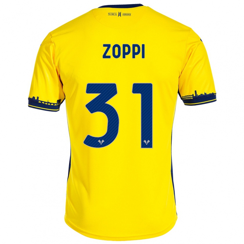 Kandiny Niño Camiseta Sofia Zoppi #31 Amarillo 2ª Equipación 2023/24 La Camisa Chile