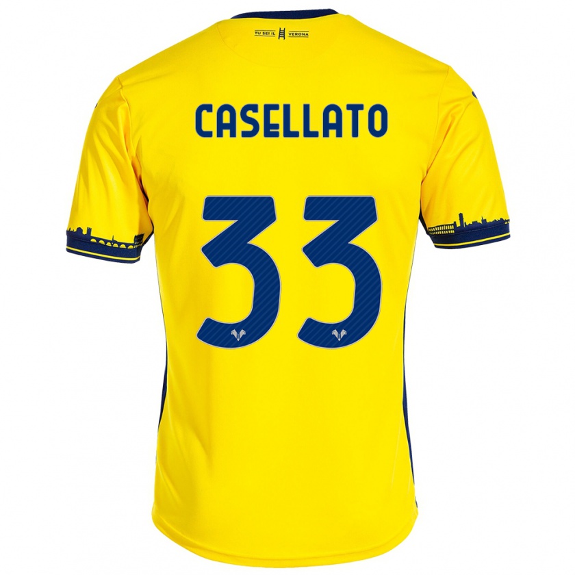 Kandiny Niño Camiseta Elisa Casellato #33 Amarillo 2ª Equipación 2023/24 La Camisa Chile