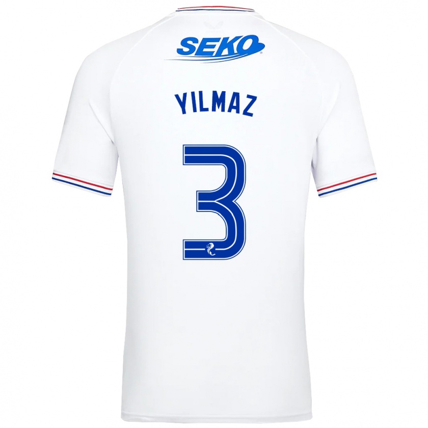 Kandiny Niño Camiseta Rıdvan Yılmaz #3 Blanco 2ª Equipación 2023/24 La Camisa Chile
