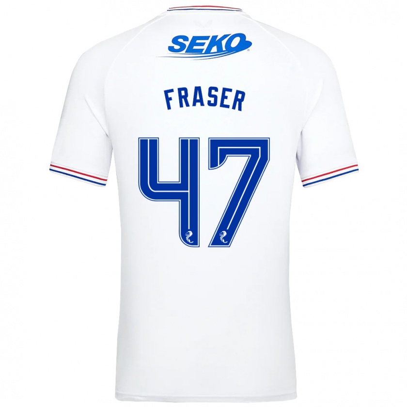 Kandiny Niño Camiseta Robbie Fraser #47 Blanco 2ª Equipación 2023/24 La Camisa Chile