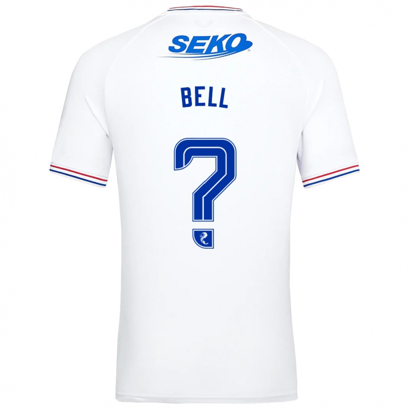 Kandiny Niño Camiseta Cameron Bell #0 Blanco 2ª Equipación 2023/24 La Camisa Chile