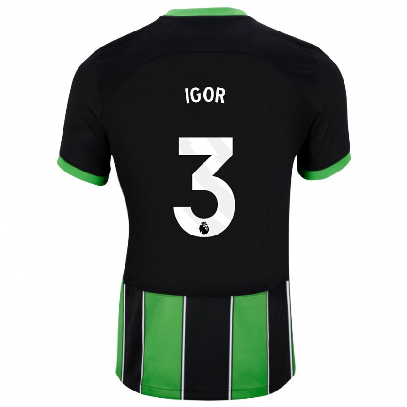 Kandiny Niño Camiseta Igor #3 Verde Negro 2ª Equipación 2023/24 La Camisa Chile