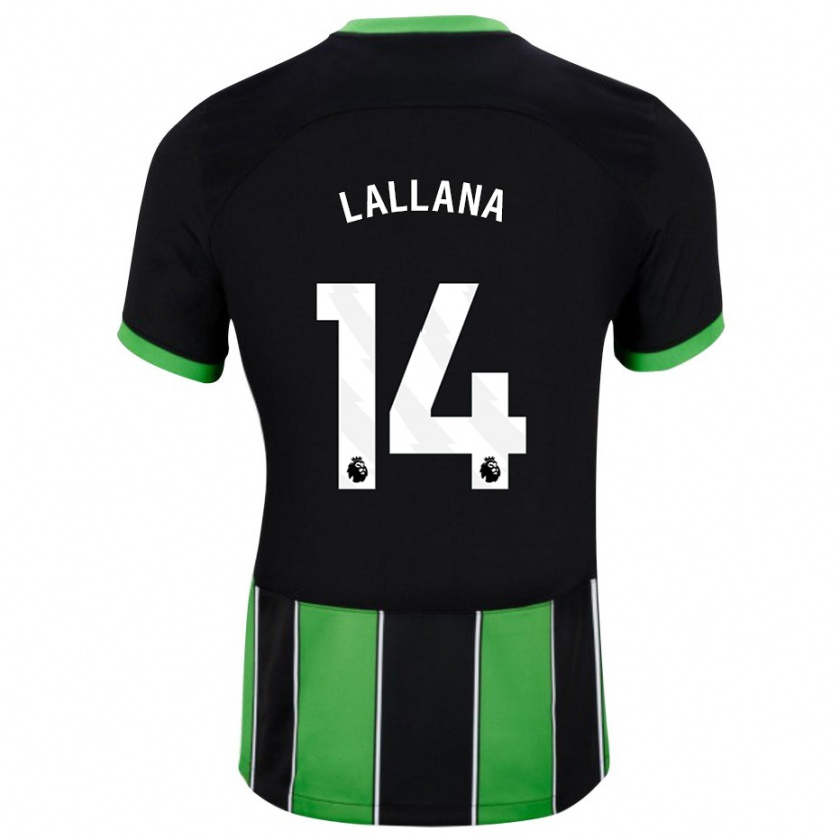 Kandiny Niño Camiseta Adam Lallana #14 Verde Negro 2ª Equipación 2023/24 La Camisa Chile