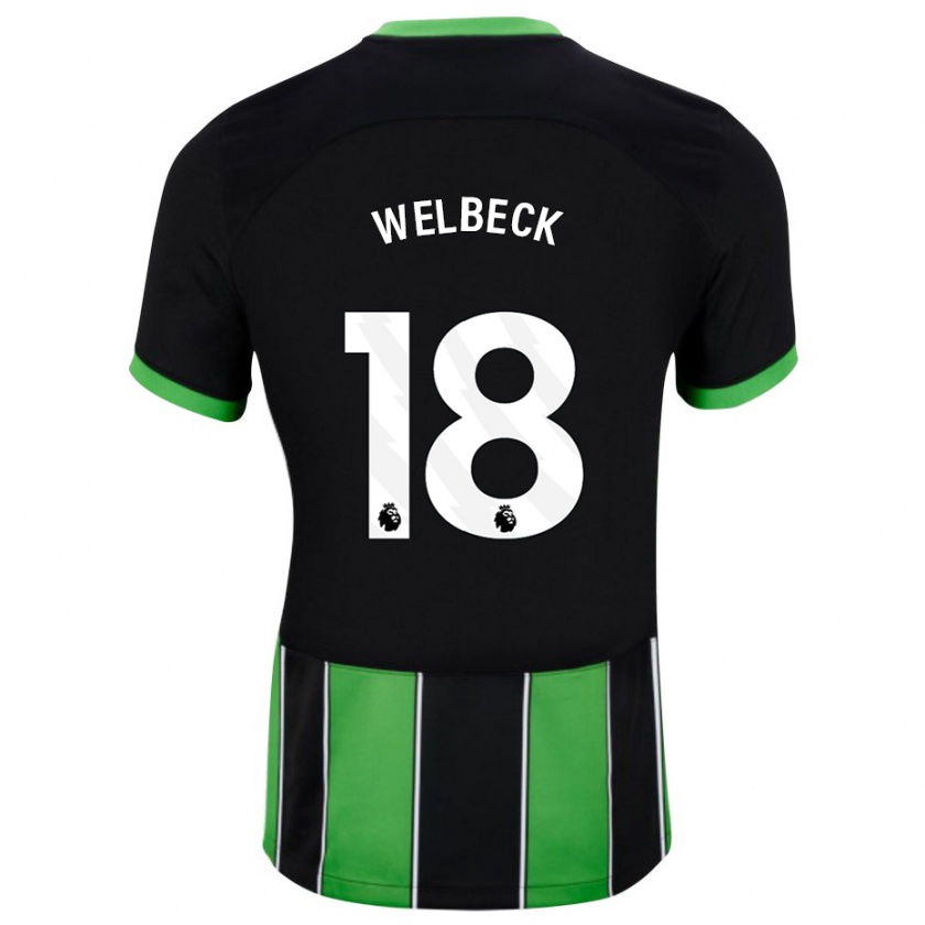 Kandiny Niño Camiseta Danny Welbeck #18 Verde Negro 2ª Equipación 2023/24 La Camisa Chile