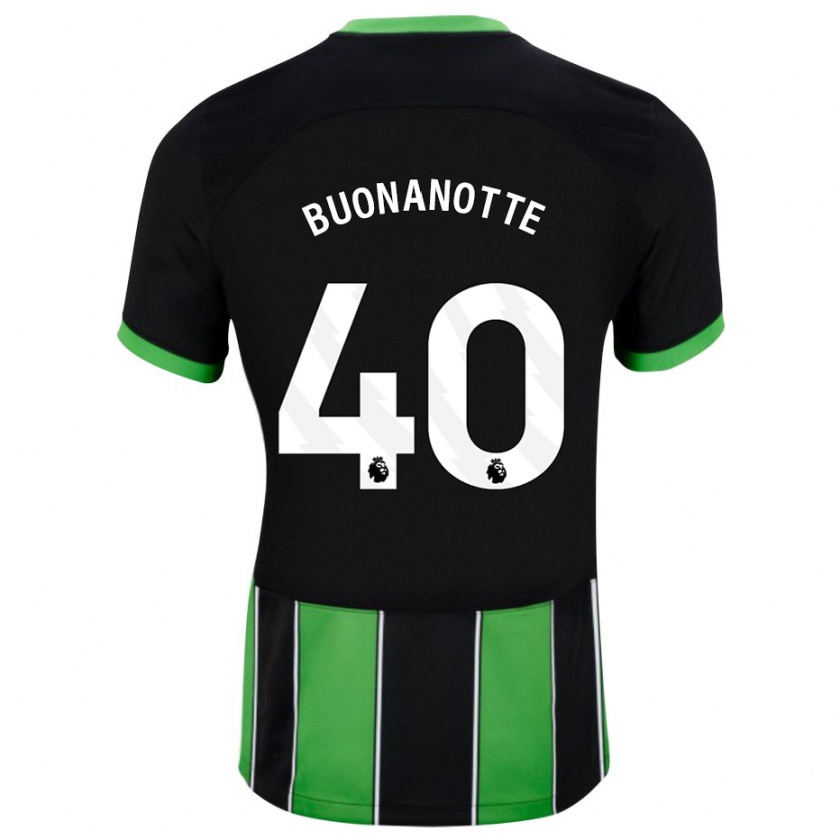 Kandiny Niño Camiseta Facundo Buonanotte #40 Verde Negro 2ª Equipación 2023/24 La Camisa Chile