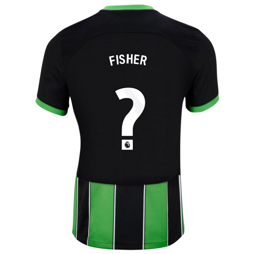 Kandiny Niño Camiseta Hugo Fisher #0 Verde Negro 2ª Equipación 2023/24 La Camisa Chile