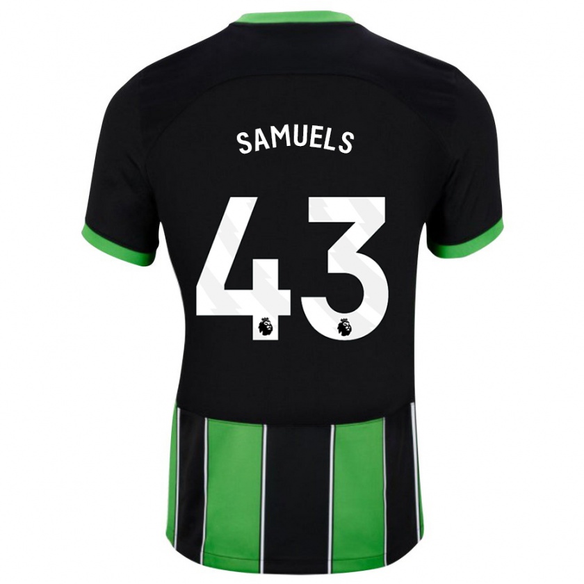 Kandiny Niño Camiseta Imari Samuels #43 Verde Negro 2ª Equipación 2023/24 La Camisa Chile