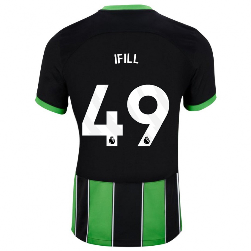 Kandiny Niño Camiseta Marcus Ifill #49 Verde Negro 2ª Equipación 2023/24 La Camisa Chile