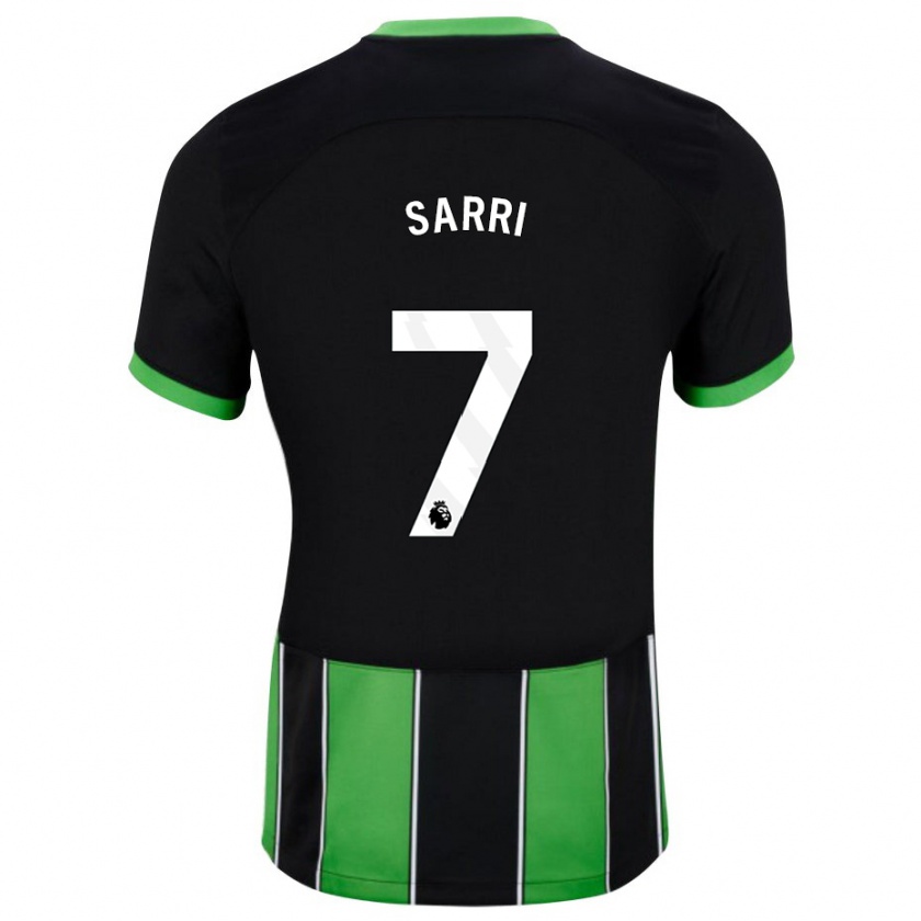 Kandiny Niño Camiseta Veatriki Sarri #7 Verde Negro 2ª Equipación 2023/24 La Camisa Chile