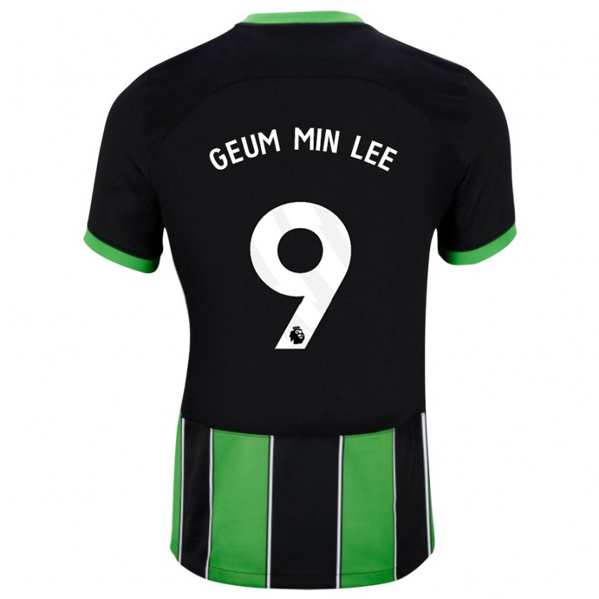 Kandiny Niño Camiseta Lee Geum-Min #9 Verde Negro 2ª Equipación 2023/24 La Camisa Chile