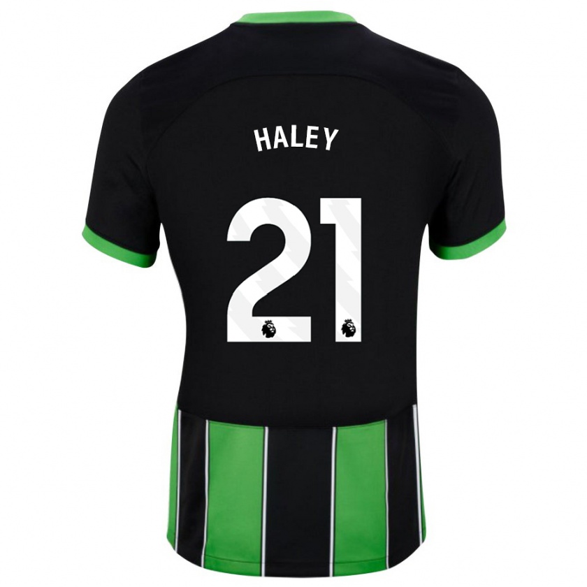 Kandiny Niño Camiseta Madison Haley #21 Verde Negro 2ª Equipación 2023/24 La Camisa Chile