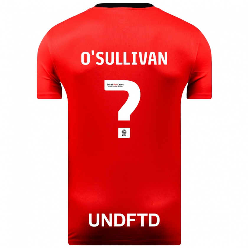 Kandiny Niño Camiseta William O'sullivan #0 Rojo 2ª Equipación 2023/24 La Camisa Chile