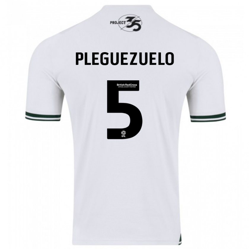 Kandiny Niño Camiseta Julio Pleguezuelo #5 Blanco 2ª Equipación 2023/24 La Camisa Chile