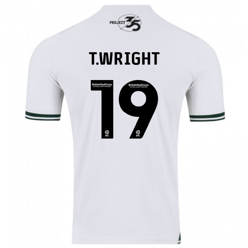 Kandiny Niño Camiseta Tyreik Wright #19 Blanco 2ª Equipación 2023/24 La Camisa Chile