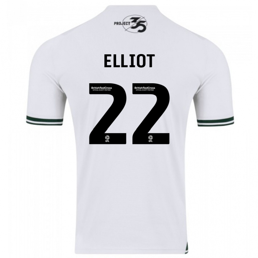 Kandiny Niño Camiseta Emily Elliot #22 Blanco 2ª Equipación 2023/24 La Camisa Chile