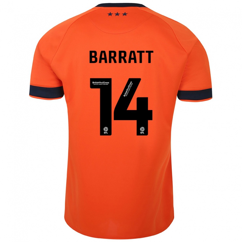 Kandiny Niño Camiseta Zoe Barratt #14 Naranja 2ª Equipación 2023/24 La Camisa Chile